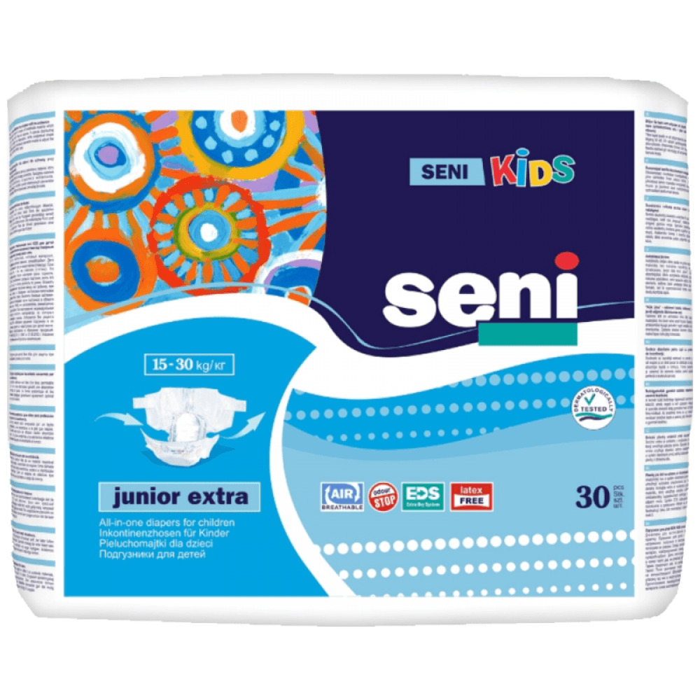 Подгузники для детей. Seni Kids Junior Extra 15-30 кг 30 шт. ID подгузники Kids Junior (11-25 кг) 92 шт.. Подгузники Seni Kids Junior super 15-30. Подгузники Seni 15-30 кг 30 шт Kids.